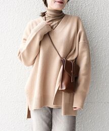 〈手洗い可能〉Vネックサイドスリットビッグプルオーバー◇