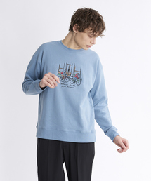 【MYSELF ABAHOUSE】手描き 刺繍 プリント スウェット