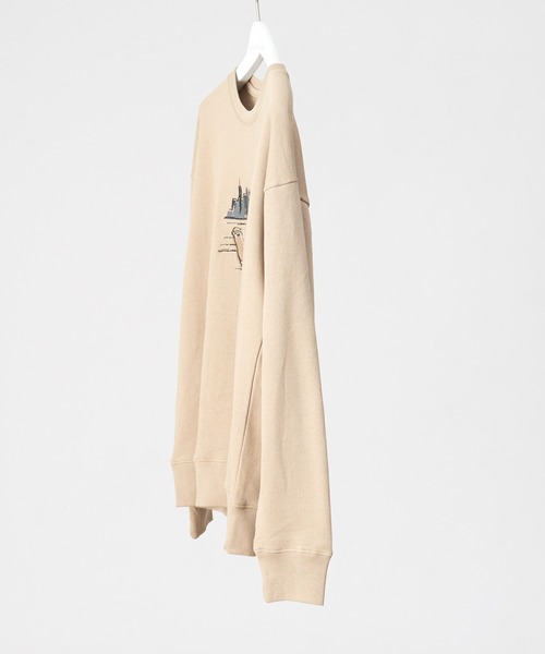 MYSELF ABAHOUSE（マイセルフアバハウス）の「【MYSELF ABAHOUSE】手描き 刺繍 プリント スウェット（スウェット・メンズ・ベージュ/サックスブルー/ホワイト系その他/ホワイト系その他2・46/48）」の5枚目の写真