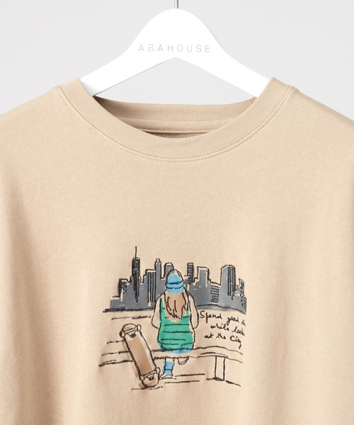 MYSELF ABAHOUSE（マイセルフアバハウス）の「【MYSELF ABAHOUSE】手描き 刺繍 プリント スウェット（スウェット・メンズ・ベージュ/サックスブルー/ホワイト系その他/ホワイト系その他2・46/48）」の7枚目の写真