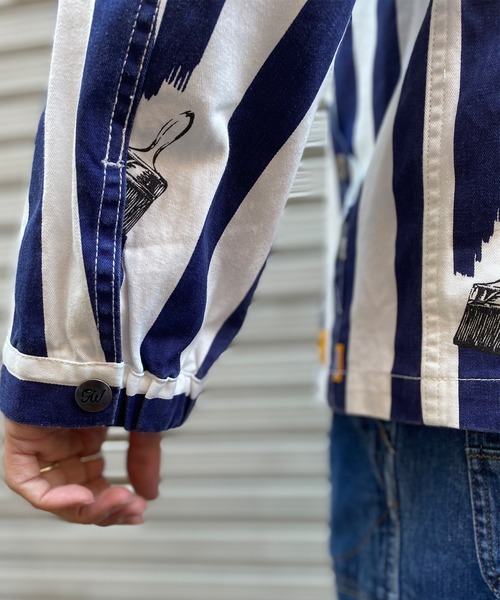 grn（ジーアールエヌ）の「◇PRINTWORKPARKA 総柄ﾌﾟﾘﾝﾄﾜｰｸﾊﾟｰｶｰﾄ/ﾂｲﾙ/ﾃﾞﾆﾑ/ﾍﾟｲｽﾞﾘｰ/ｽﾄﾗｲﾌﾟ（パーカー・メンズ・ブラック/インディゴブルー/ナチュラル/ストライプ・M/L）」の14枚目の写真