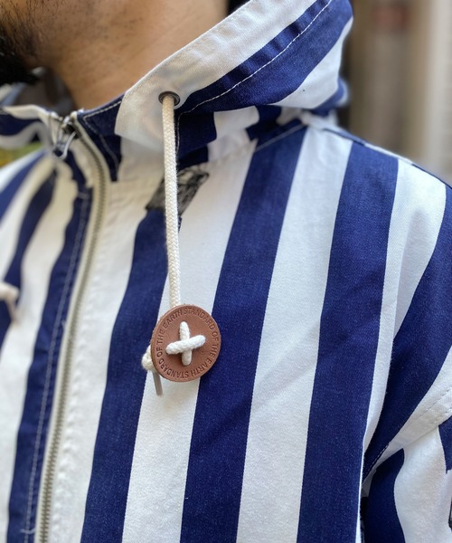 grn（ジーアールエヌ）の「◇PRINTWORKPARKA 総柄ﾌﾟﾘﾝﾄﾜｰｸﾊﾟｰｶｰﾄ/ﾂｲﾙ/ﾃﾞﾆﾑ/ﾍﾟｲｽﾞﾘｰ/ｽﾄﾗｲﾌﾟ（パーカー・メンズ・ブラック/インディゴブルー/ナチュラル/ストライプ・M/L）」の5枚目の写真