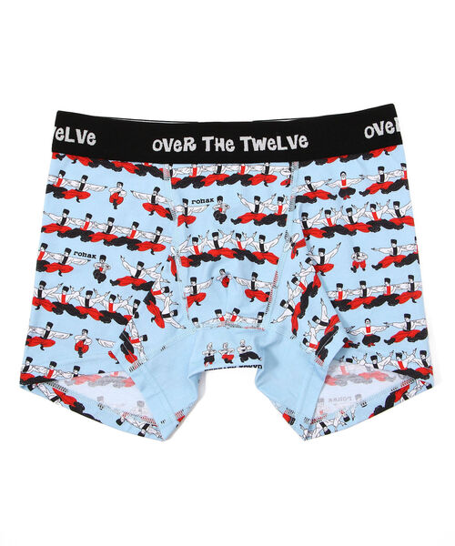 OVER THE TWELVE（オーバーザトゥウェルブ）の「OVER THE TWELVE/オーバーザトェルブ/WORLD DANCE（ボクサーパンツ・メンズ・ブルー/ベージュ・LARGE/MEDIUM）」の2枚目の写真