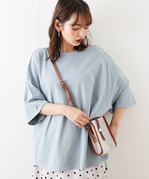 Futier land(フューティアランド)の「バックオープンBIGTシャツ(Tシャツ/カットソー・レディース・ホワイト/パープル/ブラウン/ピンク/ブルー/グレイッシュベージュ/チャコール・MEDIUM)」の11枚目の写真
