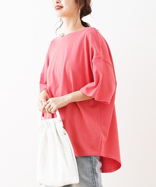 Futier land(フューティアランド)の「バックオープンBIGTシャツ(Tシャツ/カットソー・レディース・ホワイト/パープル/ブラウン/ピンク/ブルー/グレイッシュベージュ/チャコール・MEDIUM)」の22枚目の写真