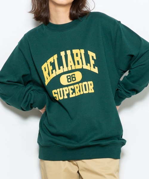 WEGO(ウィゴー)の「WEGO/カレッジロゴプリントプルオーバー(スウェット・レディース・ホワイト/スミクロ/ダークグリーン・SMALL/MEDIUM/LARGE)」の6枚目の写真