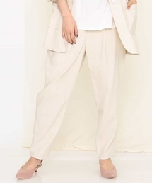 【セットアップ対応】麻混ハイウェストテーパードパンツ