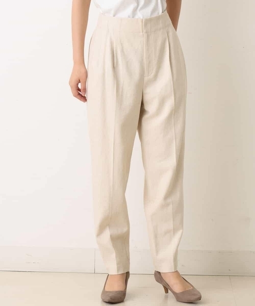a.v.v（アーヴェヴェ）の「【セットアップ対応】麻混ハイウェストテーパードパンツ（スラックス・レディース・ベージュ・36/42/38/40/34）」の7枚目の写真