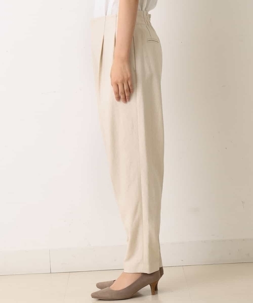 a.v.v（アーヴェヴェ）の「【セットアップ対応】麻混ハイウェストテーパードパンツ（スラックス・レディース・ベージュ・36/42/38/40/34）」の8枚目の写真