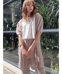 RESEXXY | 鈎針風ハーフスリーブカーディガン【セットアップ着用可能】(カーディガン/ボレロ)