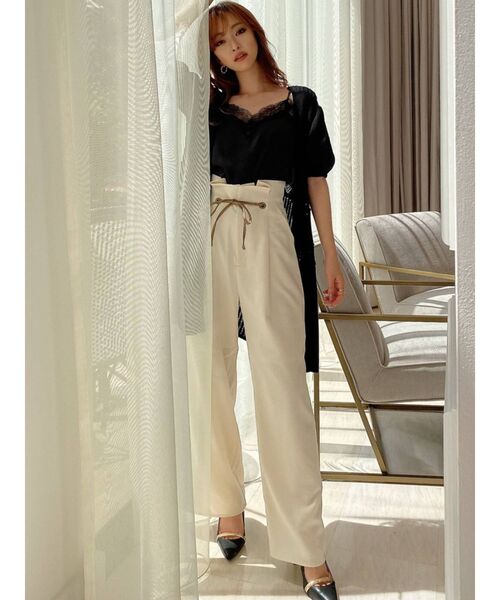 RESEXXY（リゼクシー）の「鈎針風ハーフスリーブカーディガン【セットアップ着用可能】（カーディガン/ボレロ・レディース・ホワイト/ブラック/ピンク・FREE）」の13枚目の写真