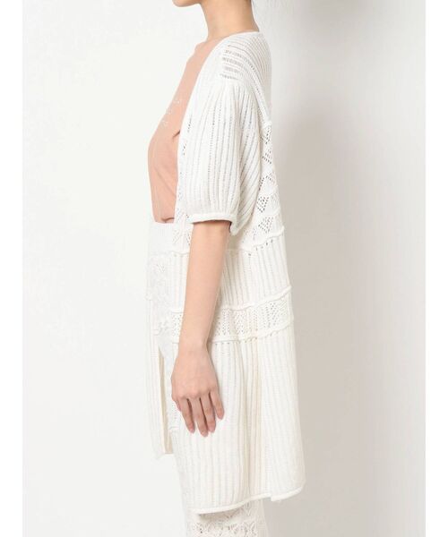 RESEXXY（リゼクシー）の「鈎針風ハーフスリーブカーディガン【セットアップ着用可能】（カーディガン/ボレロ・レディース・ホワイト/ブラック/ピンク・FREE）」の21枚目の写真