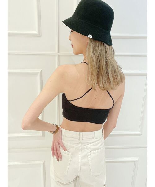 GYDA（ジェイダ）の「BACKクロステレコビスチェ（キャミソール・レディース・オフホワイト/ブラック・FREE）」の7枚目の写真