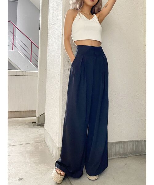 GYDA（ジェイダ）の「BACKクロステレコビスチェ（キャミソール・レディース・オフホワイト/ブラック・FREE）」の10枚目の写真