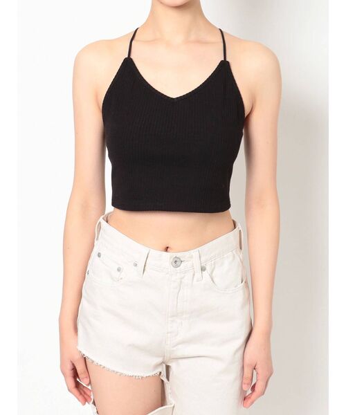 GYDA（ジェイダ）の「BACKクロステレコビスチェ（キャミソール・レディース・オフホワイト/ブラック・FREE）」の13枚目の写真