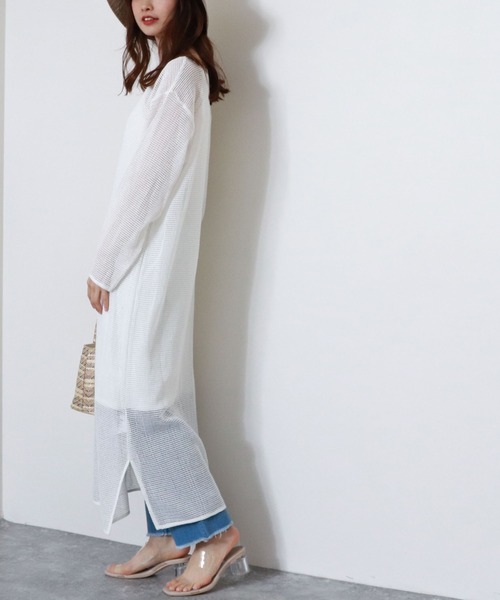 archives(アルシーヴ)の「【限定item】キーネックメッシュワンピース(インナーSET)(ワンピース・レディース・アイボリー/オフホワイト・MEDIUM)」の11枚目の写真