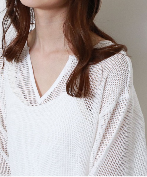 archives(アルシーヴ)の「【限定item】キーネックメッシュワンピース(インナーSET)(ワンピース・レディース・アイボリー/オフホワイト・MEDIUM)」の10枚目の写真