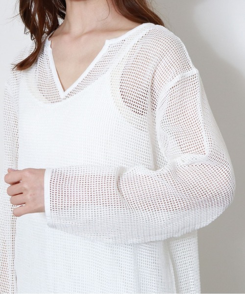 archives(アルシーヴ)の「【限定item】キーネックメッシュワンピース(インナーSET)(ワンピース・レディース・アイボリー/オフホワイト・MEDIUM)」の4枚目の写真