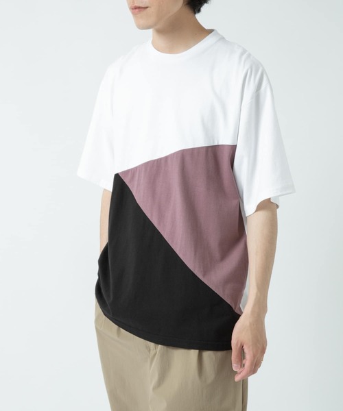 URBAN RESEARCH（アーバンリサーチ）の「トリコロール半袖Tシャツ（Tシャツ/カットソー・メンズ・ブルー/パープル/ベージュ・LARGE/MEDIUM）」の7枚目の写真