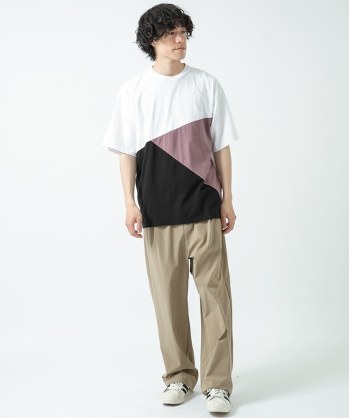 URBAN RESEARCH（アーバンリサーチ）の「トリコロール半袖Tシャツ（Tシャツ/カットソー・メンズ・ブルー/パープル/ベージュ・LARGE/MEDIUM）」の5枚目の写真