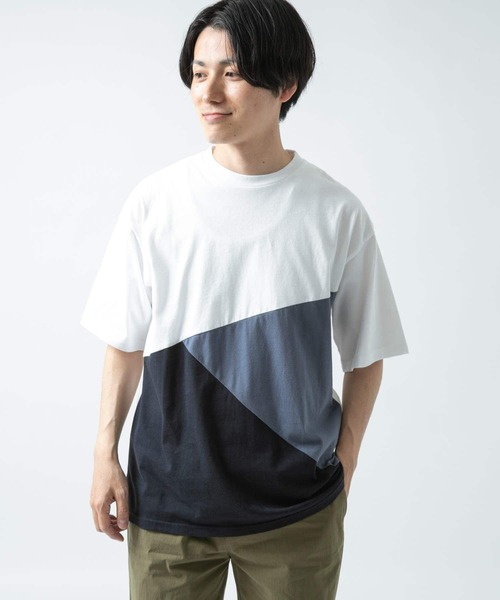 URBAN RESEARCH（アーバンリサーチ）の「トリコロール半袖Tシャツ（Tシャツ/カットソー・メンズ・ブルー/パープル/ベージュ・LARGE/MEDIUM）」の6枚目の写真