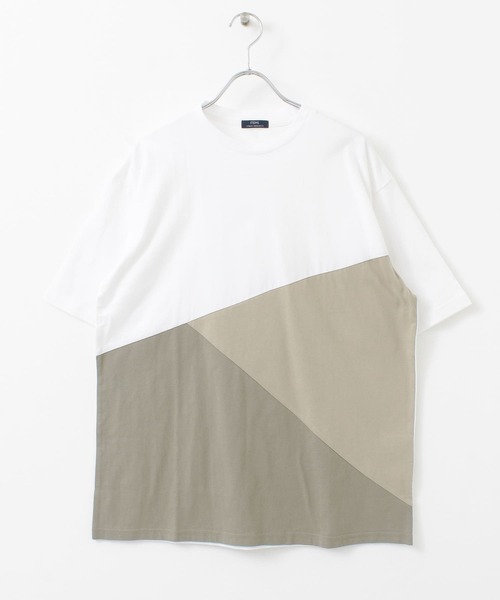 URBAN RESEARCH（アーバンリサーチ）の「トリコロール半袖Tシャツ（Tシャツ/カットソー・メンズ・ブルー/パープル/ベージュ・LARGE/MEDIUM）」の8枚目の写真