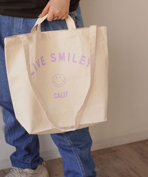 RiNc  | 【 LIVE SMILEY / ライブスマイリー 】 LIVE SMILEY SHOULDER 2WAY TOTE BAG / スマイルマーク ショルダー トート バッグ(トートバッグ)