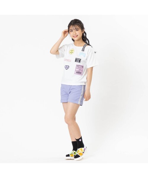 algy（アルジー）の「ワンショル風ワッペンT（Tシャツ/カットソー・キッズ・ライム/オフホワイト/ブラック・MEDIUM/X-SMALL/SMALL/XX-SMALL/XXX-SMALL）」の4枚目の写真