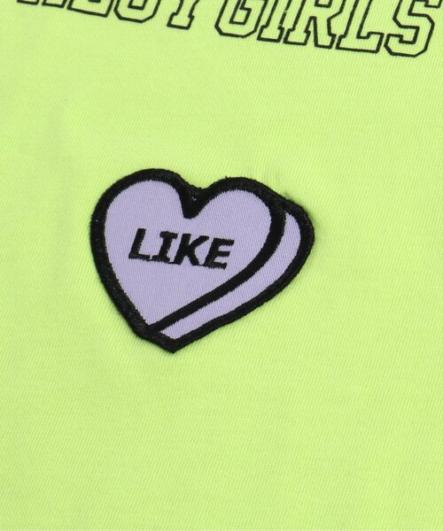 algy（アルジー）の「ワンショル風ワッペンT（Tシャツ/カットソー・キッズ・ライム/オフホワイト/ブラック・MEDIUM/X-SMALL/SMALL/XX-SMALL/XXX-SMALL）」の9枚目の写真