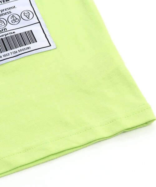 algy（アルジー）の「ワンショル風ワッペンT（Tシャツ/カットソー・キッズ・ライム/オフホワイト/ブラック・MEDIUM/X-SMALL/SMALL/XX-SMALL/XXX-SMALL）」の7枚目の写真