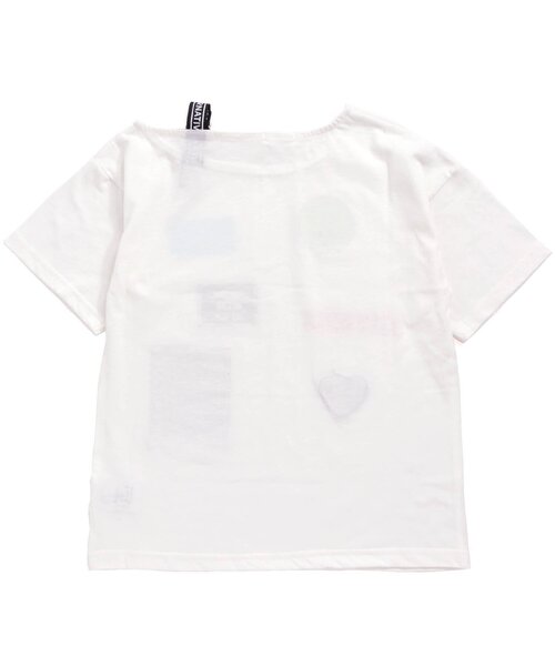 algy（アルジー）の「ワンショル風ワッペンT（Tシャツ/カットソー・キッズ・ライム/オフホワイト/ブラック・MEDIUM/X-SMALL/SMALL/XX-SMALL/XXX-SMALL）」の6枚目の写真