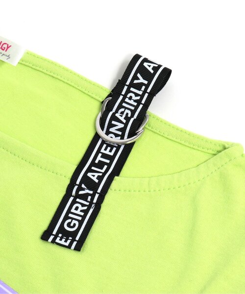 algy（アルジー）の「ワンショル風ワッペンT（Tシャツ/カットソー・キッズ・ライム/オフホワイト/ブラック・MEDIUM/X-SMALL/SMALL/XX-SMALL/XXX-SMALL）」の12枚目の写真