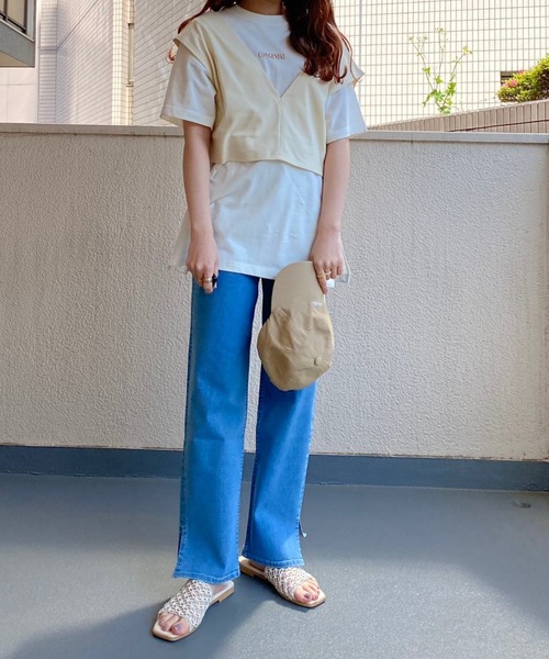 Heather(ヘザー)の「アースカラースリットフレアデニム 952084(デニムパンツ・レディース・イエロー/ブルー/グリーン・S/M)」の9枚目の写真