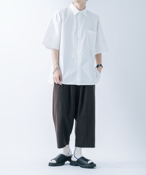 epnok（エプノック）の「サイドスリットベーシックシャツ（シャツ/ブラウス・メンズ・オフホワイト/ダークグレー/グレイッシュベージュ・SMALL/MEDIUM/LARGE）」の10枚目の写真