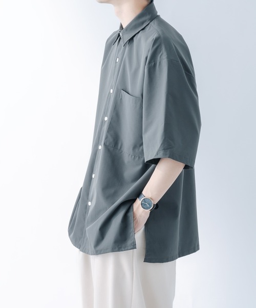 epnok（エプノック）の「サイドスリットベーシックシャツ（シャツ/ブラウス・メンズ・オフホワイト/ダークグレー/グレイッシュベージュ・SMALL/MEDIUM/LARGE）」の7枚目の写真