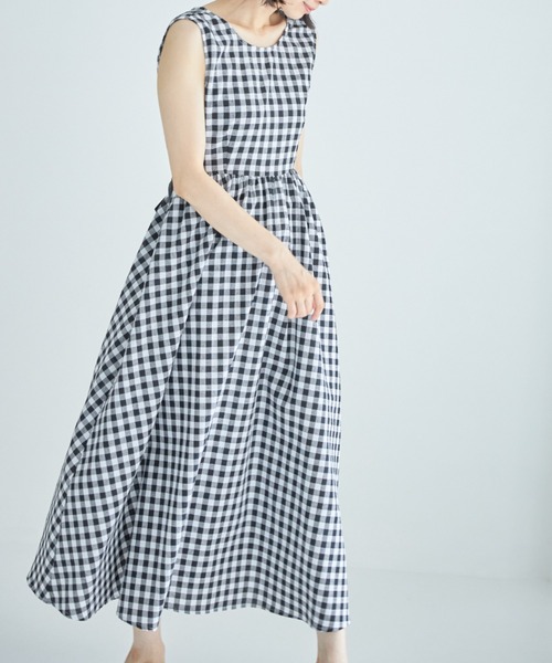 美品✦マークアンドロナ✦キンガムチェックワンピース＆サンバイザーセットアップ 美品✦マークアンドロナ✦キンガムチェックワンピース＆サン