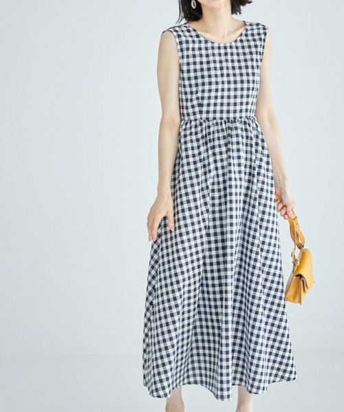 美品✦マークアンドロナ✦キンガムチェックワンピース＆サンバイザーセットアップ 美品✦マークアンドロナ✦キンガムチェックワンピース＆サン