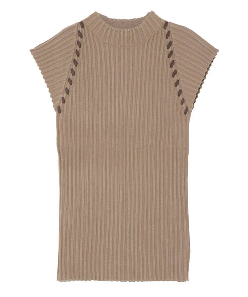 LAGUNAMOON（ラグナムーン）の「ハンドステッチノースリーブニットプルオーバー（ニット/セーター・レディース・ブラック/ボルドー/ベージュ・FREE）」の13枚目の写真