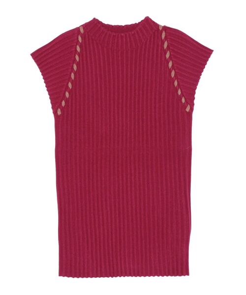 LAGUNAMOON（ラグナムーン）の「ハンドステッチノースリーブニットプルオーバー（ニット/セーター・レディース・ブラック/ボルドー/ベージュ・FREE）」の20枚目の写真