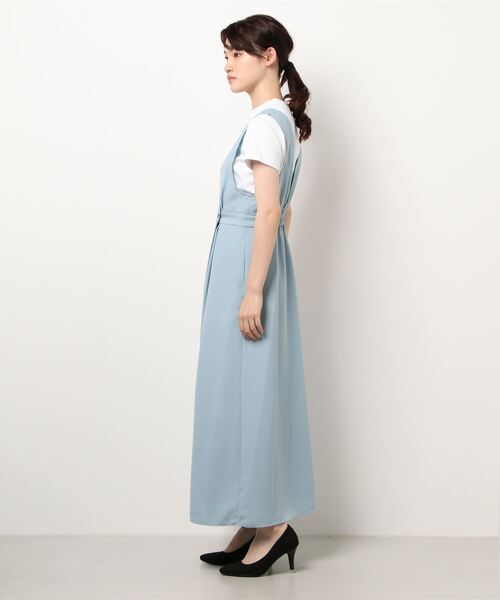 AIMER（エメ）の「カシュクールフレアジャンパースカート（ジャンパースカート・レディース・レンガ/サックスブルー・MEDIUM）」の3枚目の写真