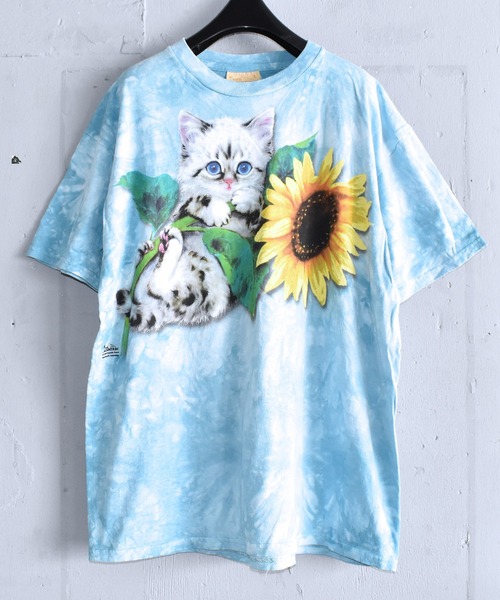 THE MOUNTAIN(ザマウンテン)の「【ヴィンテージ古着】00's THE MOUNTAIN "CAT" タイダイTシャツ USA製(Tシャツ/カットソー・メンズ・ブルー・LARGE)」の1枚目の写真