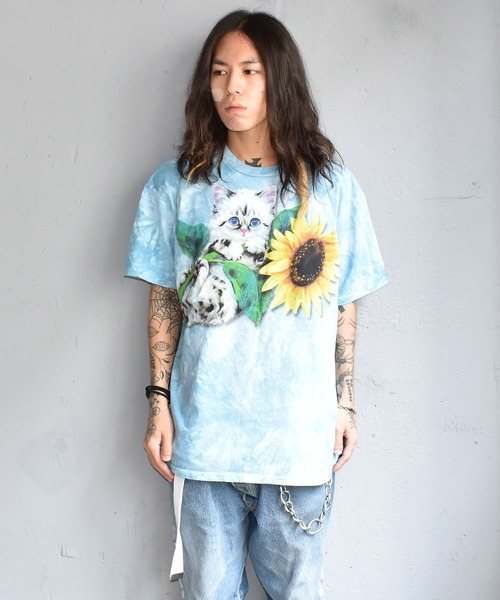 THE MOUNTAIN(ザマウンテン)の「【ヴィンテージ古着】00's THE MOUNTAIN "CAT" タイダイTシャツ USA製(Tシャツ/カットソー・メンズ・ブルー・LARGE)」の6枚目の写真