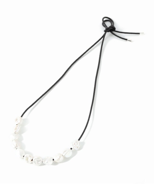 plage（プラージュ）の「【JANE SMITH/ジェーンスミス】PEARL LEATHER STRAP ネックレス◆（ネックレス・レディース・ホワイト・FREE）」の2枚目の写真