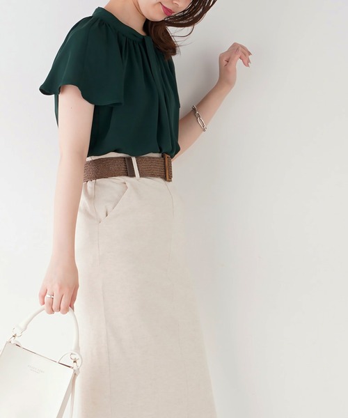 natural couture（ナチュラルクチュール）の「【WEB限定】センタータックフレアスリーブギャザーブラウス（シャツ/ブラウス・レディース・ベージュ/オフホワイト/グリーン/その他1/その他2・FREE）」の10枚目の写真