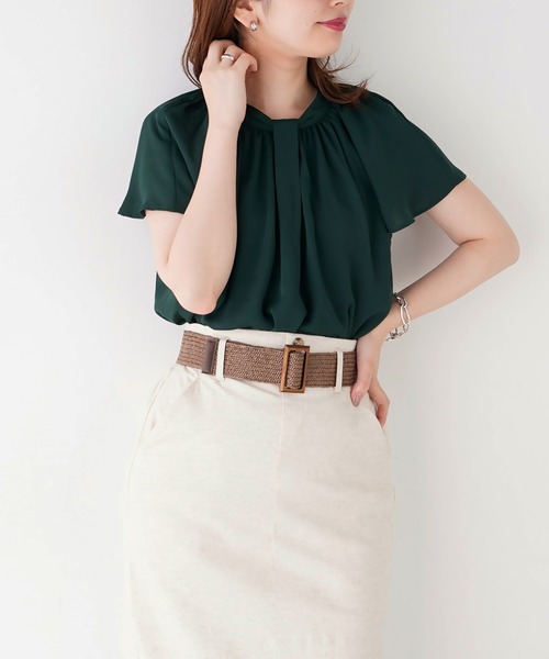 natural couture（ナチュラルクチュール）の「【WEB限定】センタータックフレアスリーブギャザーブラウス（シャツ/ブラウス・レディース・ベージュ/オフホワイト/グリーン/その他1/その他2・FREE）」の8枚目の写真