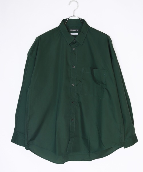WESTSEA(ウエストシー)の「日本製 無地/ストライプ 長袖ビッグシャツ(シャツ/ブラウス・メンズ・ダークグリーン/ネイビー/ホワイト/ブルー/ブラック/グリーン/ブルー系その他/グリーン系その他/チャコール・L/M)」の4枚目の写真