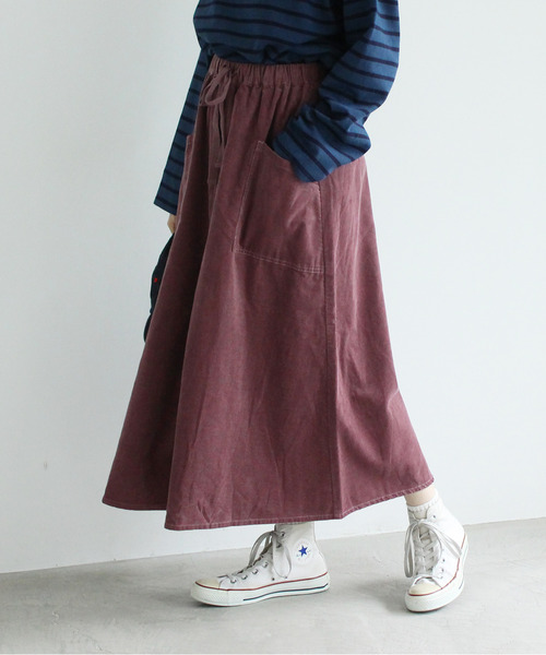 16Wコーデュロイ エプロンスカート