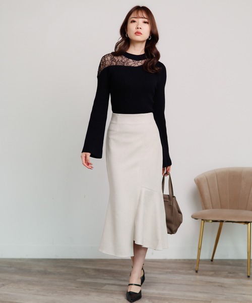LIPSERVICE（リップサービス）の「スエードアシメマーメイドスカート（スカート・レディース・ブラック/パープル/モカ/アイボリー・S/M）」の8枚目の写真