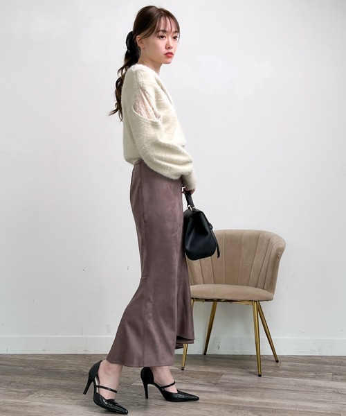 LIPSERVICE（リップサービス）の「スエードアシメマーメイドスカート（スカート・レディース・ブラック/パープル/モカ/アイボリー・S/M）」の11枚目の写真