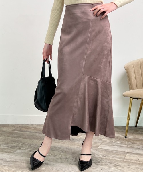 LIPSERVICE（リップサービス）の「スエードアシメマーメイドスカート（スカート・レディース・ブラック/パープル/モカ/アイボリー・S/M）」の14枚目の写真